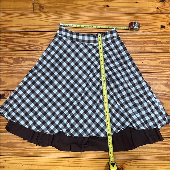 Western Brown and White Check Swing Skirt Size 6 Trend b.c.p. Bonprix Collection - Picture 4 of 12